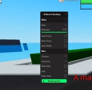Preview of A Heros Destiny GUI