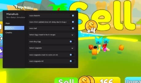 Preview of Be a Baby Simulator GUI