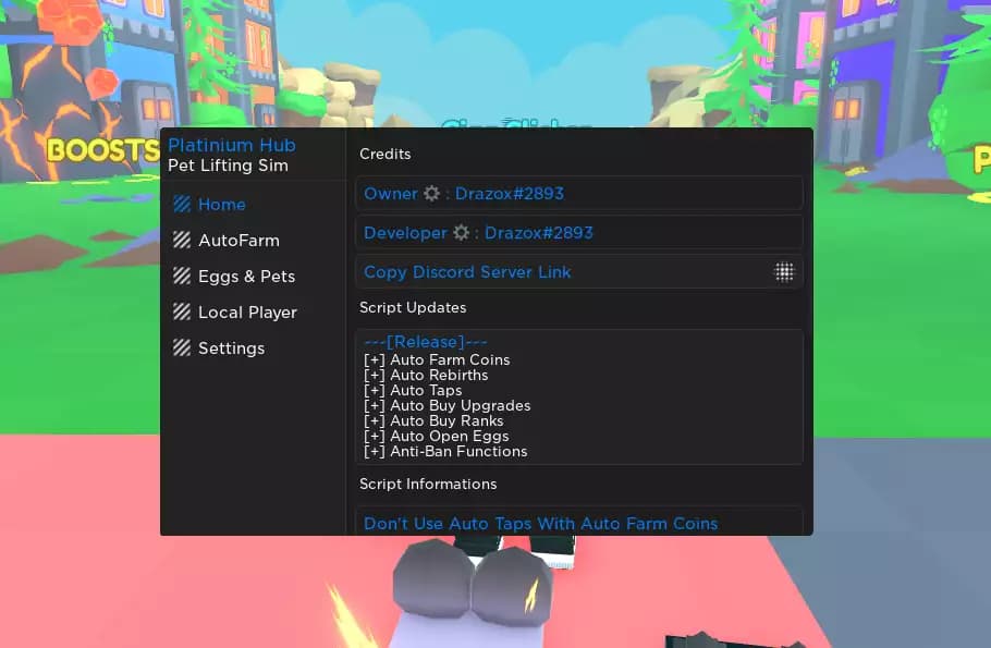 Preview of Pet Lifting Simulator OP Script 