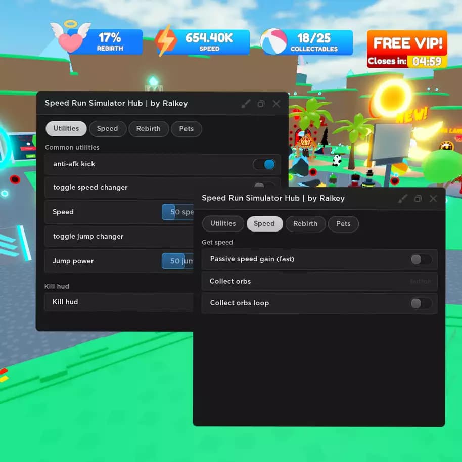 Preview of Speed Run Simulator GUI