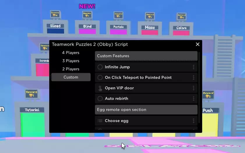 Preview of Teamwork Puzzles 2 (Obby) script