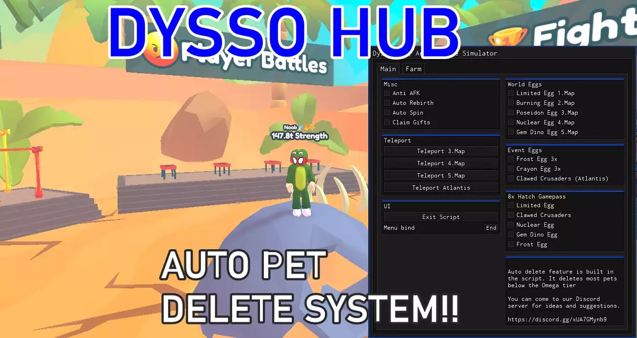 Preview of ARM WRESTLE SIMULATOR - AUTO PET DELETE - AUTO FARM FIGHT