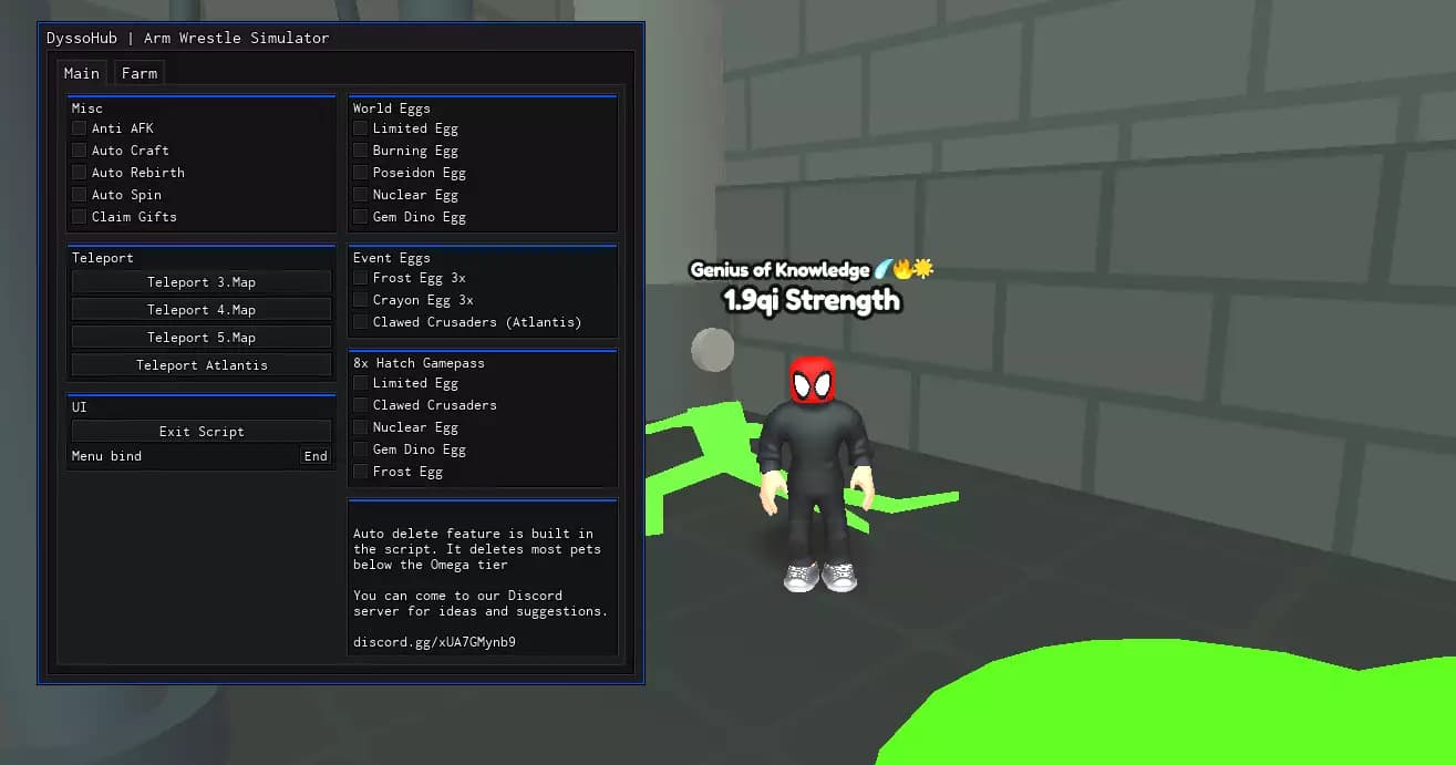 Preview of ARM WRESTLE SIM. MULTI FARM! AUTO CRAFT/DELETE OP SCRIPT!