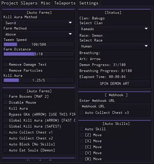 Preview of PROJECT SLAYERS PREMIUM HUB 3$ AUTO DUNGEON/FARM/BOSS/
