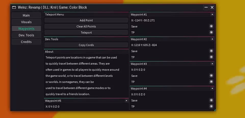 Preview of Universal Waypoints GUI