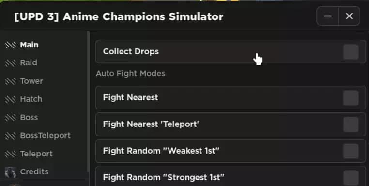 Preview of Collect Drops, Teleport, Collect chests