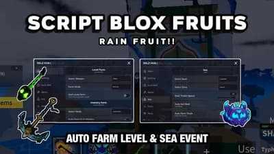 Preview of SCRIPT BLOX FRUIT AUTO FARM LEVEL | SEA EVENT | MASTERY FRUIT & GUN | RAIN FRUIT