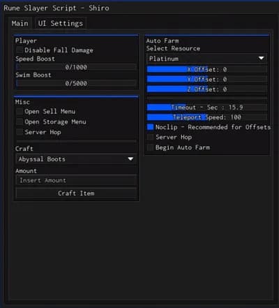 Preview of Rune Slayer Script, Added Open Storage, Auto Farm w S Hop