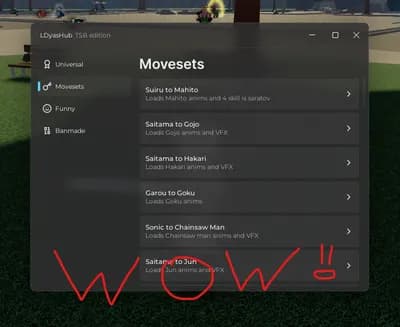 Preview of Tsb movesets hub