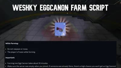 Preview of Weshky EggCanon Farm Script
