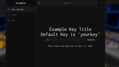 Preview of Obsidian UI Library Example Key System 