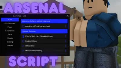 Preview of Roblox Arsenal Script Auto Farm,Hitbox,AimBot,Triggerbot