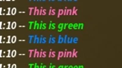 Preview of Roblox developer console rich text