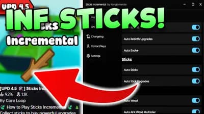 Preview of Sticks Incremental Script BEST GUI