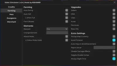 Preview of SABER SIMULATOR | OP SCRIPT | OP FARM DUNGEONS & ELEMENTS