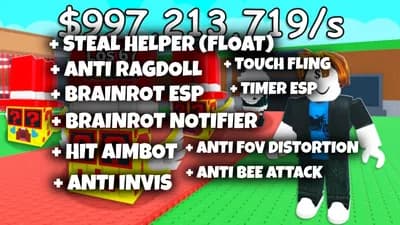 Preview of Steal A Brainrot Steal Helper Anti Ragdoll Notifier ESP