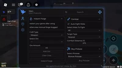 Preview of Instant Forge Fast Autofarm Invincible/Underground autofight