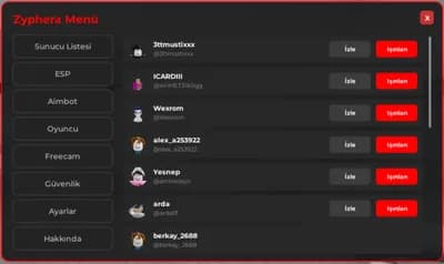 Preview of Zyphera Menü | Aimbot - Freecam | Açıklamayı Kontrol Edin